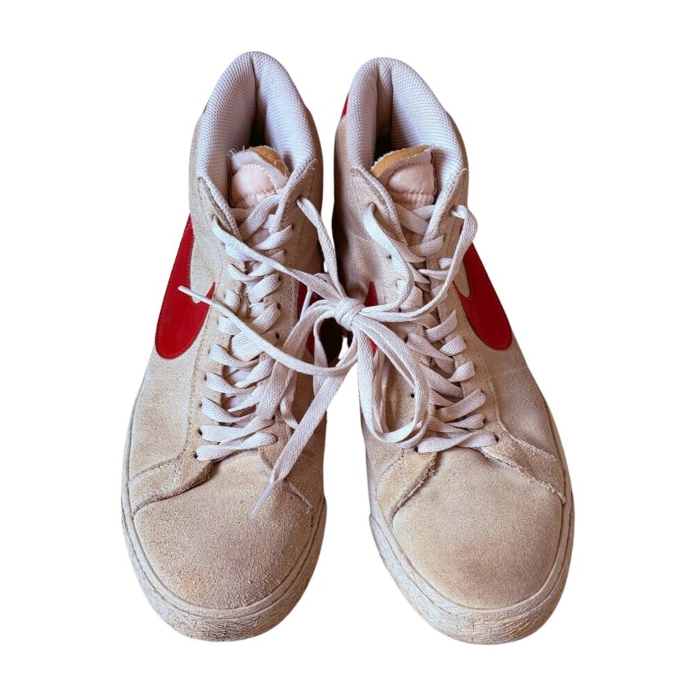 Nike SB Blazer Mid '77 Vintage – Light Tan Suede with Red Swoosh (Men’s Size 10)